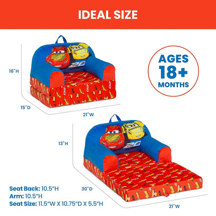 Delta Children - Cars Cozee Buddy Flip-Out Kids Chair, Blue