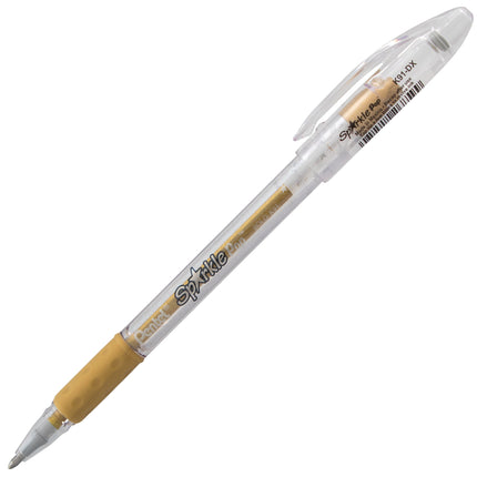 Bolígrafo de gel metálico Pentel Sparkle Pop, (1.0mm) Trazo grueso, Oro, Caja de 12 bolígrafos (K91-DX)