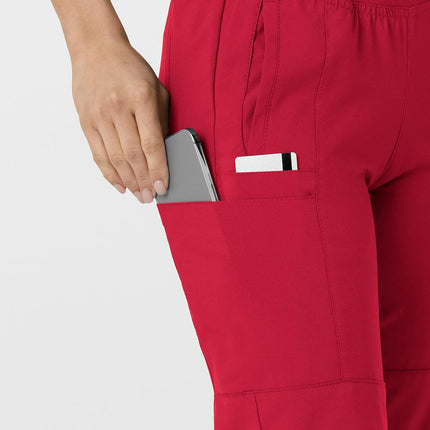 WonderWink W123 Women's 5555 Comfort Waist Jogger Pant, Red, X-Large Tall