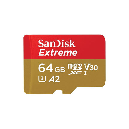SANDISK 64GB Extreme microSD Card + Adapter, Up to