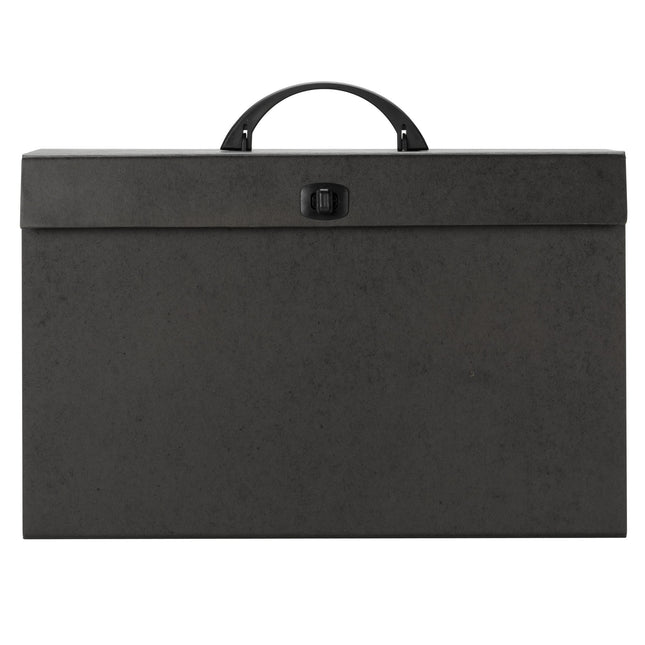 Smead 19 Compartment Alphabetic (A-Z) Portable Expanding Box with Latch Closure, Legal Size, Black (70804)