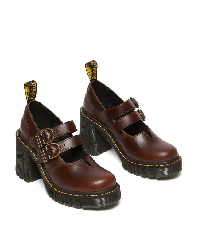 Dr. Martens Women's Eviee Platform, Dark Brown Pul