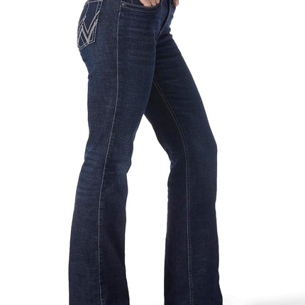 Wrangler Women's Q-Baby Mid Rise Boot Cut Ultimate Riding Jean, Boot Scootin, 15-32