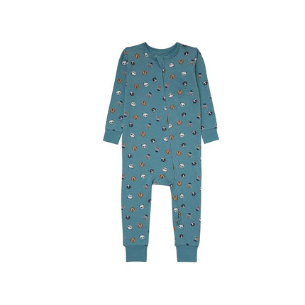 Hanes Baby Pure Comfort Organic Playsuit, Sleep & Play Infant Long Sleeve Footless Cotton Pajamas, Boy & Girl, Blue, 24 MONTHS