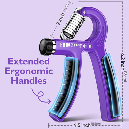 FitBeast Grip Strengthener Forearm Strengthener, Adjustable Hand Grip for Strength Training & Rehabilitation, 10-132 lbs Resistance, Ideal for Athletes and Physical Therapy (1 Piece Purple)