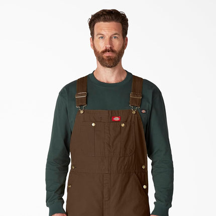 Dickies Mens Bib Overalls, Rinsed Timber, 50W x 32L US