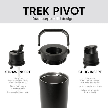 Simple Modern Trek Pivot | 30oz Flip Straw Tumbler with Handle | Water Bottle & Boot | Interchangeable Straw & Chug Lids | Insulated Stainless Steel Jug | Gym Sports Outdoors | Slumberland
