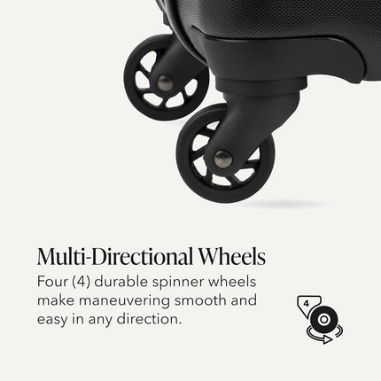 SwissGear 7366 Hardside Expandable Luggage with Spinner Wheels, Black, Checked-Medium 23-Inch