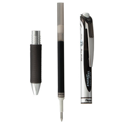 Pentel EnerGel RTX Stylo à gel liquide rétractable, en pot, encre noire, paquet de 36 (BL77PC36A)