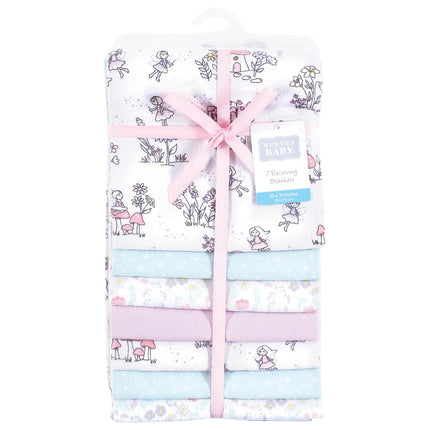 Lot de couvertures d'emmaillotage en flanelle de coton unisexe Hudson Baby, motifs « fées de jardin », taille unique