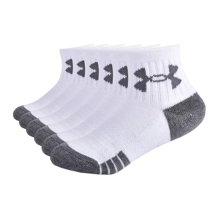 Under Armour Boys' Multi Pack Quarter Sock, White 