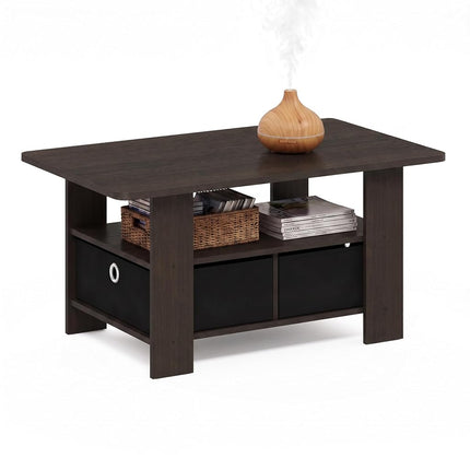Furinno ANDREY Coffee Table with Storage and Bin D