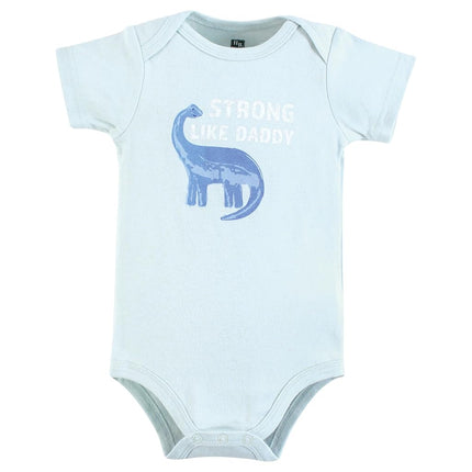 Hudson Baby Unisex Baby Cotton Bodysuits, Family Dino, 9-12 Months
