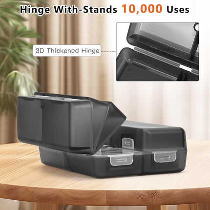 FYY Daily Pill Organizer,2 Pcs 7 Compartments Portable Pill Case Travel Pill Organizer,[Folding Design] Pill Box for Purse Pocket to Hold Vitamins,Cod Liver Oil,Supplements and Medication-Clear Black