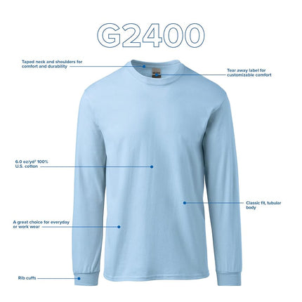 Gildan Unisex's Ultra Cotton Long Sleeve T-Shirt, Style G2400, Multipack, Purple (3-Pack), XXL (Pack of 3)