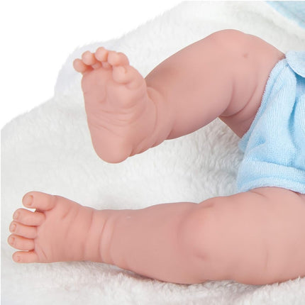 JC TOYS-La Newborn Baby Doll, Blue with White (18064)