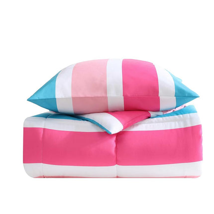 Nautica Soft Bedding with Matching Shams & Throw Pillow, Kids Home Decor, Oeko-Tex Certified, Polyester, Cru Stripe Pink, Full/Queen