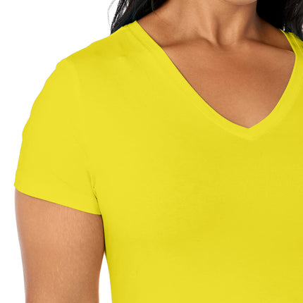T-shirt en coton extensible super doux à col en V Nautica pour femme, confort facile, motif ananas, taille S