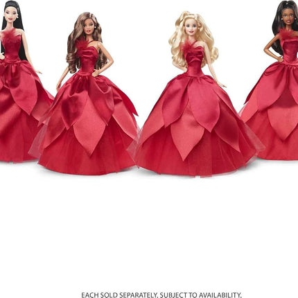 Barbie Doll, Barbie Signature 2022 Holiday Collectible, Blonde Wavy Hair, Doll Stand, Displayable Packaging, Collector Gift