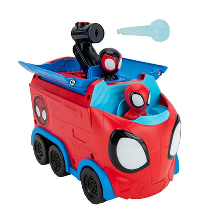 MARVEL’S SPIDEY AND HIS AMAZING FRIENDS WEB SPINNING HAULER - 8-Inch 3-In-1 Transforming Vehicle - Toys Featuring Your Friendly Neighborhood Spideys