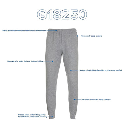 Gildan Men's Fleece Jogger, Style G18250 Sweatpants, Black, Small