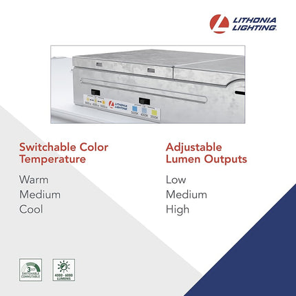 Lithonia Lighting STAKS 2X2 ALO3 SWW7 2 ft. x 2 ft. Stack Switch LED Lay-in Ceiling Light Fixture for Commercial Use, 3500K-5000K Switchable Color Temperature, 3000-5000 Adjustable Lumens, White