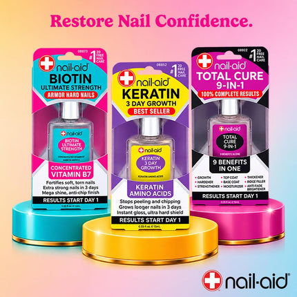 Nail Aid Biotin Ultimate Strength - Nail Treatment & Strengthener - Clear, 15ml
