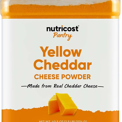 Nutricost Pantry Yellow Cheddar Cheese Powder (1.1 kg per Bottle) - Powdered Cheese :: Great for Cooking, Baking, Popcorn and More!