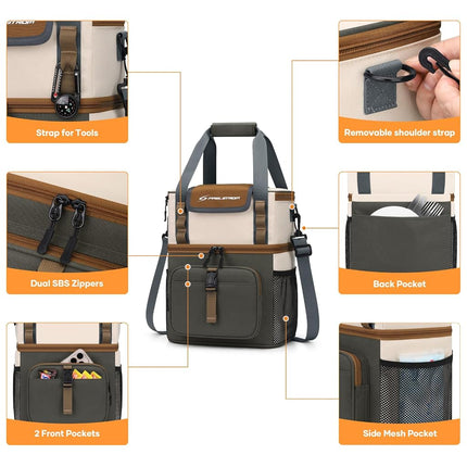 Maelstrom Lunch Box for Women, 20L Insulated Lunch Bag Men, Leakproof Double Deck Cooler Bag, Soft Lunch Cooler with Quick Access Flip-Top Lid