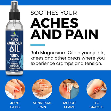 Essentially Based Magnesium Oil Spray | 236ml | Magnesium Spray for Muscles, Restless Legs & Aching Joints | Improve Sleep & Reduces Migraines | Transdermal Magnesium | Magnesium Chloride Oil