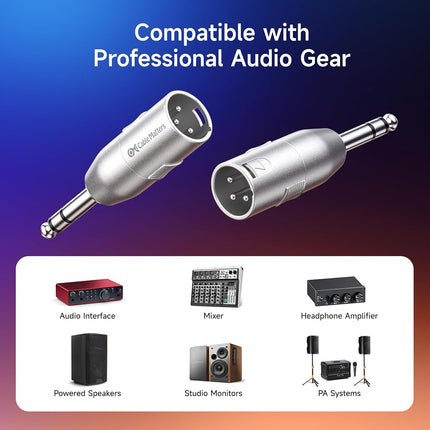 Cable Matters 2-Pack 6.35mm 1/4 Inch TRS to XLR Adapter - Male to Male