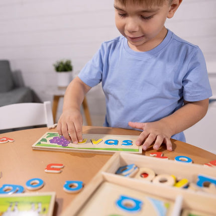 Melissa & Doug Spanish See & Spell Educational Language Learning Toy, Early development & activity toys, Puzzle, Wooden puzzle, Gift for 4 year old boy or girl