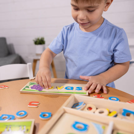 Melissa & Doug Spanish See & Spell Educational Language Learning Toy, Early development & activity toys, Puzzle, Wooden puzzle, Gift for 4 year old boy or girl