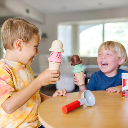 Melissa & Doug Scoop and Stack Ice Cream Cone Wooden Magnetic Pretend Play Food Set, Preschool Toy Play Ice Cream Set, Pretend Food, Toy For Toddlers And Kids Ages 3+ - FSC Certified - FSC Certified