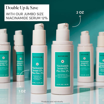 Naturium Niacinamide Serum 12% Plus Zinc 2% (30 ML / 1.0 Fl OZ) - Purifies and Refines Complexion - With Highly Concentrated Niacinamide and Zinc PCA - Dermatologically Tested