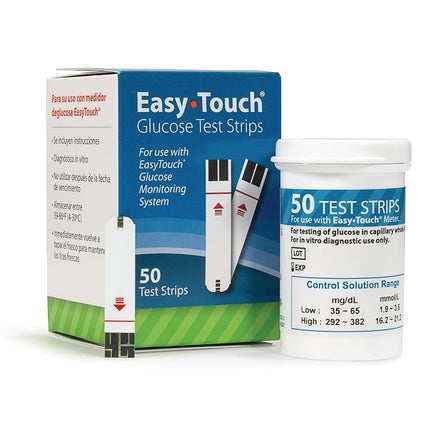 Tiras Reactivas de Glucosa EasyTouch, 50 unidades