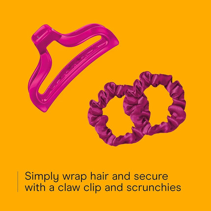 Conair 2-in-1 Heat & Heatless Hair Curler - Heat/Heatless Curling Set Includes Satin Curling Ribbon, Claw Clip, 2 Scrunchies, USB Cord, and Satin Pouch