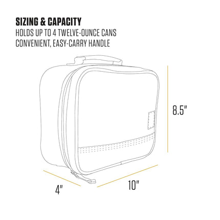 Carhartt Insulated 4 Can Lunch Cooler, Fully Insulated, Durable Water Resistant Cooler, Essential Lunch Cooler (Black)