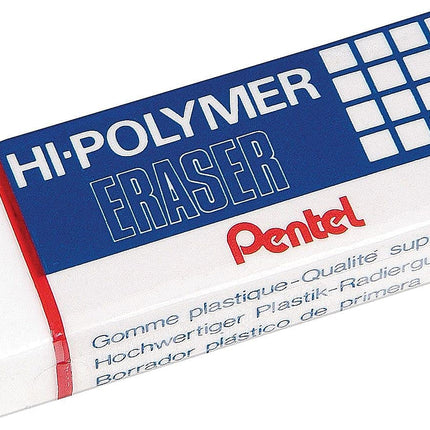 Pentel Super Hi-Polymer Eraser, Large, Nonabrasive, White (PENZEH10)
