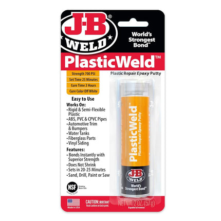 JB Weld Plasticweld Plastic Repair Epoxy Putty, 56