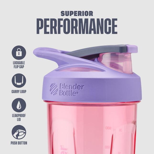 BlenderBottle Sport Shaker Bottle with Wire Whisk, 28-Ounce, Purple � Protein Shakes & Hydration for Athletes & Fitness Enthusiasts, Easy Mixing, Durable & Lightweight, Lockable Lid