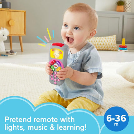Télécommande d’apprentissage Fisher-Price Rires et Éveil, jouet pour bébé avec musique et lumières, pour les bébés de 6 mois et plus