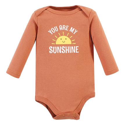Hudson Baby Unisex Baby Cotton Long-Sleeve Bodysuits, Sunshine Rainbows 3-Pack, 12-18 Months, Sunshine Rainbows 3-pack, 12-18 Months