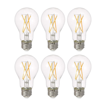 LEDVANCE Sylvania LED TruWave Natural Series A19 Light Bulb, 100W Equivalent, Efficient 15W, 1600 Lumens, Medium Base, Dimmable, Clear, 2700K, Soft White (42307) 6 Count (Pack of 1)