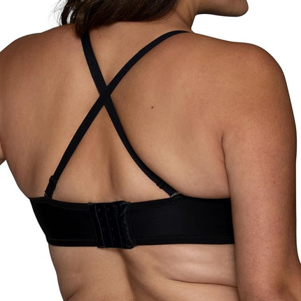 Vanity Fair Women's Beauty Back Smoothing Strapless Bra, 4-Way Stretch Fabric, Lightly Lined Cups Up to H, Opaque, Midnight Black, 38D