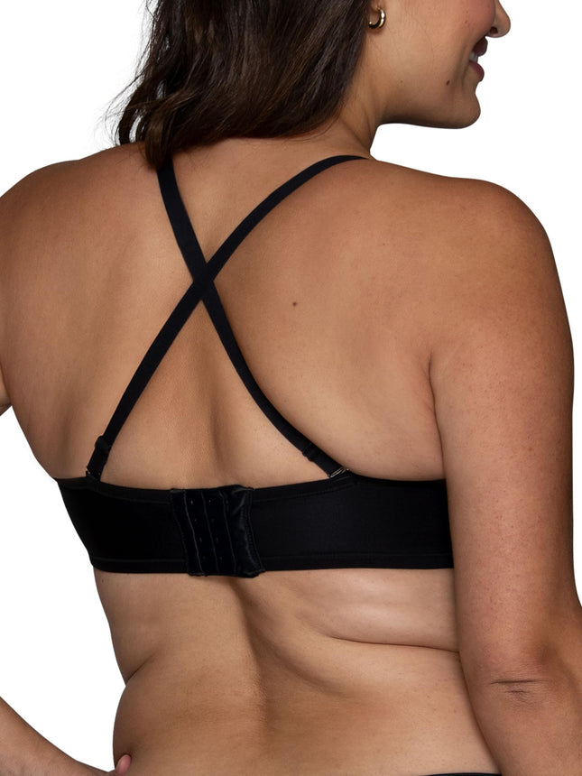 Soutien-gorge sans bretelles à armatures Vanity Fair Women's Beauty Back, grande taille, 74380, couverture complète, noir minuit, 34DD