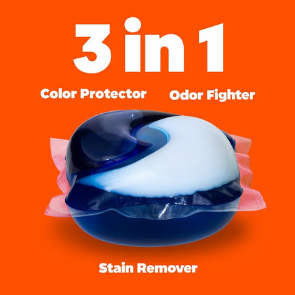 Tide PODS laundry detergent pacs, 3-in-1 Stain Remover, Odor Fighter, Color Protector, 81 Count, HE compatible, Original Scent