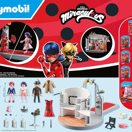 Playmobil 71335 Miraculous: Gabriel's Fashion Show, including Marinette, Adrien and Nadja, adventure with Ladybug, fun imaginative role play, diverse play sets suitable for children ages 4+