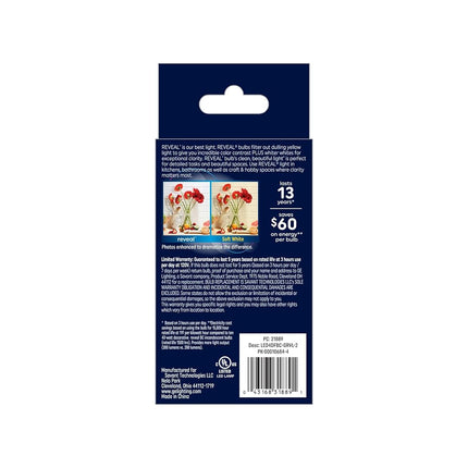 GE Reveal LED Light Bulbs, Candle Lights, 60 Watts, Clear Decorative B11 Bulbs, Small Base (8 Pack)