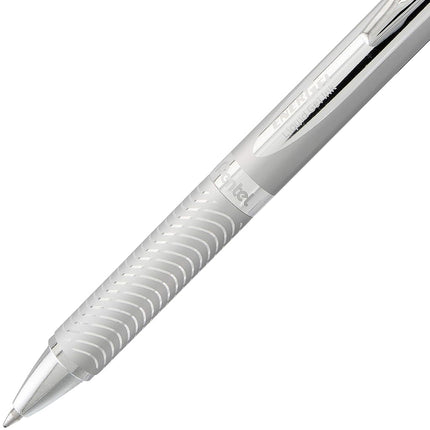 Pentel EnerGel Alloy RT Gel Pen, Medium Metal Tip, Silver Barrel, Black Ink, 1 Each (BL407BP)